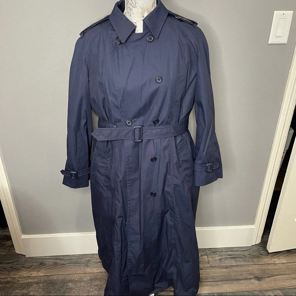 DSCP Womens Trench Coat Military Defender Collection Blue With Liner Size 16R